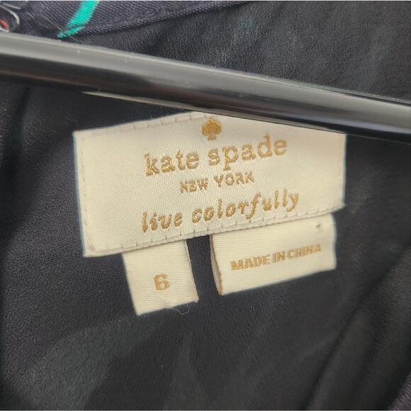 Kate Spade Jardin Crepe Romper Scenic Route Green Multi Floral Women Sz 6 - Picture 8 of 10